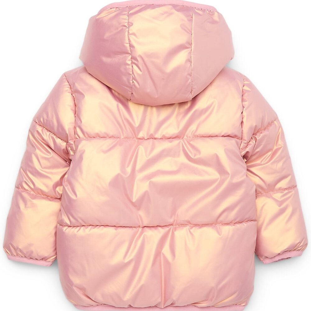 ❄️ Swiss Tech Baby Girls Size 12M Rose Gold Pink Puffer Coat Jacket Winter NEW - Picture 3 of 3